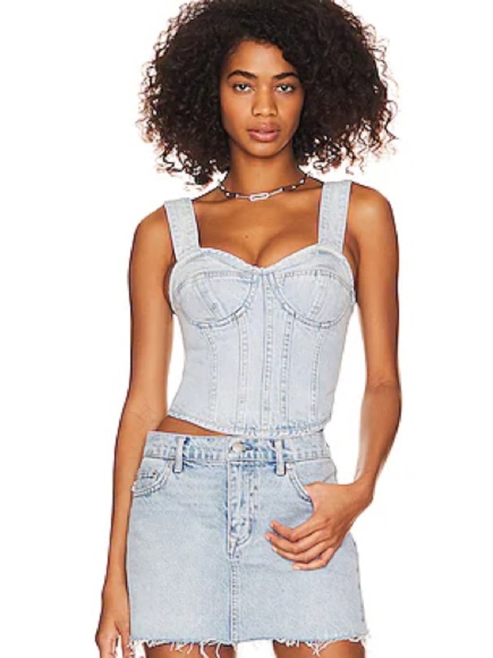 Revolve x Lovers and Friends Kit Denim Bustier Top
